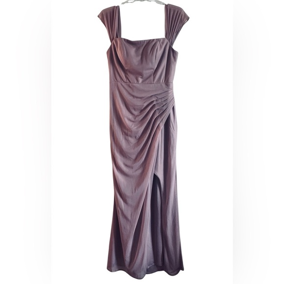 Azazie Strapless Dress in old rose Elegant mauve gown with ruched detailing - Picture 2 of 12